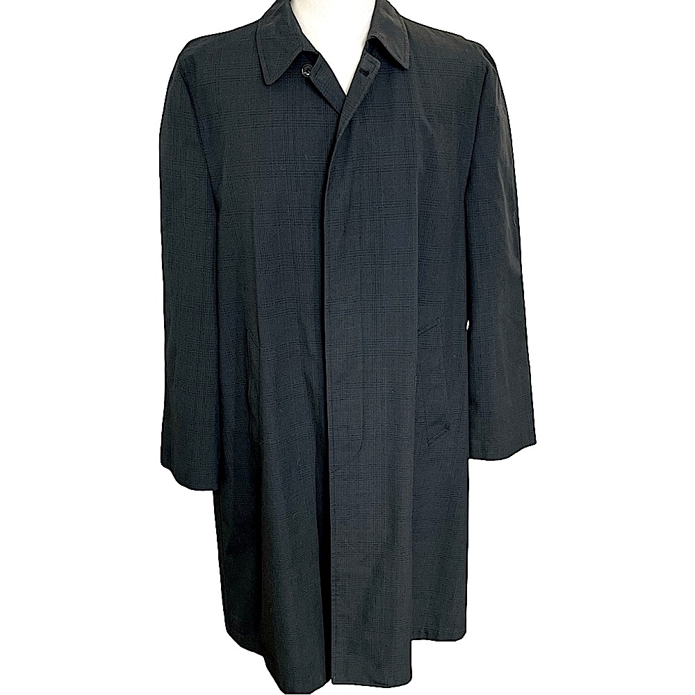 LONDON FOG Trench Coat Maincoats Clipper Mill Plaid Men’s 42R Sophisticated